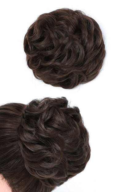 Messy Bun Hair Pieces for Women Hair Bun Extension Updo Curly Messy Bun Scrunchie Medium Brown