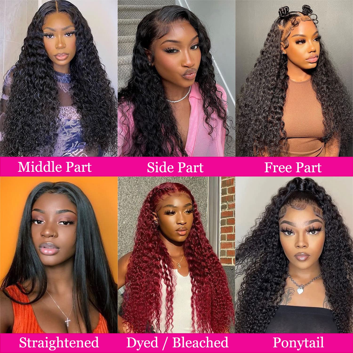 13X6 Deep Wave Lace Front Wigs Human Hair Pre Plucked 180% Density Curly Lace Front Wig Human Hair Wigs for Black Women Hd Lace Front Wigs Human Hair