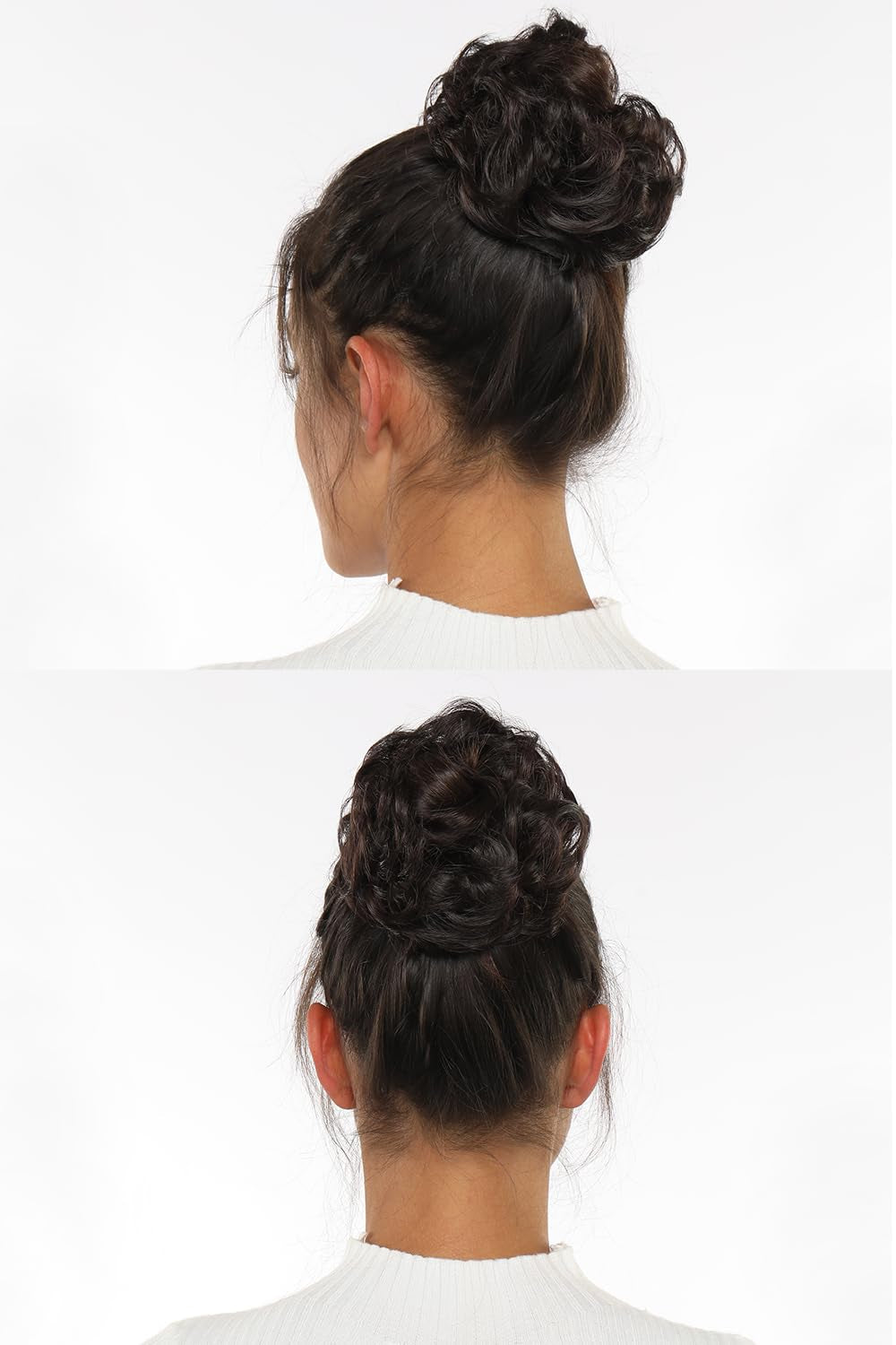 Messy Bun Hair Pieces for Women Hair Bun Extension Updo Curly Messy Bun Scrunchie Medium Brown