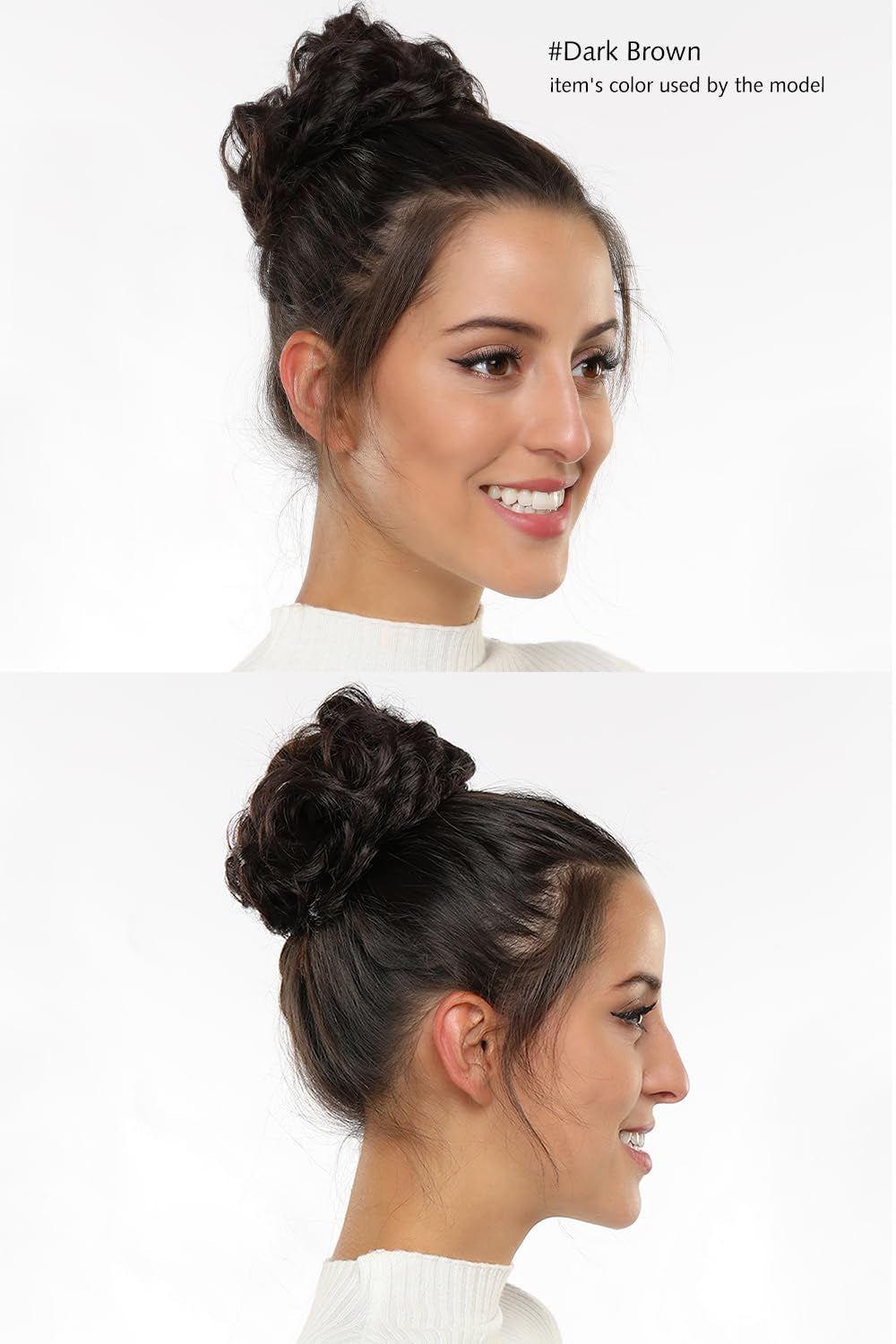 Messy Bun Hair Pieces for Women Hair Bun Extension Updo Curly Messy Bun Scrunchie Medium Brown