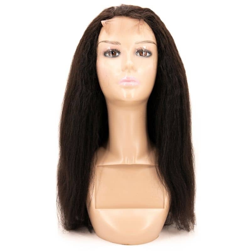 Kinky Straight Transparent Closure Wig